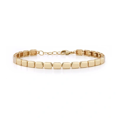 Dana Rebecca Designs Sadie Pearl Gold Tag Bracelet In Yellow Gold