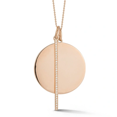 Dana Rebecca Designs Sylvie Rose Disc And Pavé Bar Necklace In Rose Gold