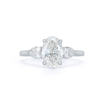 Dana Rebecca Designs Three Stone Engagement Ring With 1.7 Ct. Oval