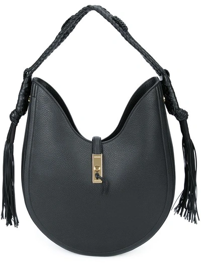 Altuzarra Ghianda Bullrope Hobo Leather Shoulder Bag In Black