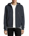 Burberry Claredon Jersey Hoodie W/check Lining, Black In Navy