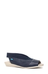 Cloud Caliber Peep Toe Flat In Nappa Marino