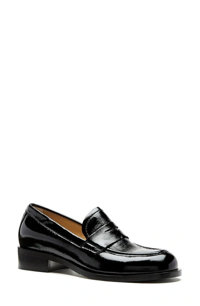La Canadienne Dominic Penny Loafer In Black Patent
