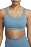 Nike Women's Alpha High-support Padded Adjustable Sports Bra In Noise Aqua/ Black