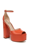 SAM EDELMAN KORI ANKLE STRAP PEEP TOE PLATFORM SANDAL