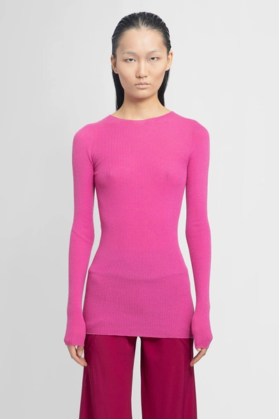 Rick Owens Maglia Backless Knitted Top In Pink
