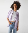 Michael Stars Lottie Linen Blazer In Amethyst