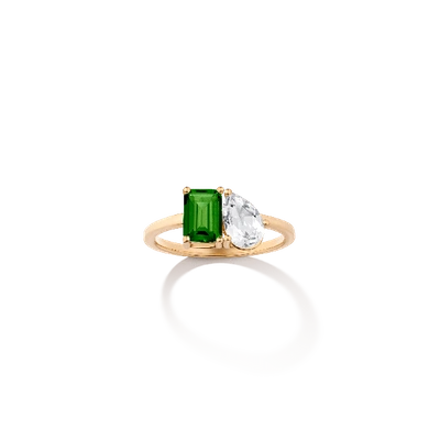 Aurate New York Toi Et Moi Gemstone Classic Ring In Yellow