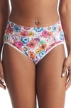 Hanky Panky Floral Print Lace Briefs In Multicolor