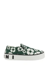 Marni X Carhartt Wip Print Cotton Slip-on Sneakers In Green