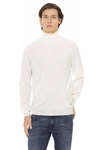 Baldinini Trend White Fabric Men Sweater In White