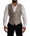 DOLCE & GABBANA DOLCE & GABBANA ELEGANT SINGLE BREASTED DRESS VEST IN MEN'S BEIGE