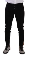 Dolce & Gabbana Black Cotton Stretch Skinny Denim Jeans In Black