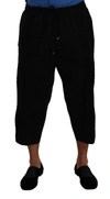 DOLCE & GABBANA DOLCE & GABBANA BLACK COTTON TORERO SWEATMEN'S SHORTS MEN'S PANTS