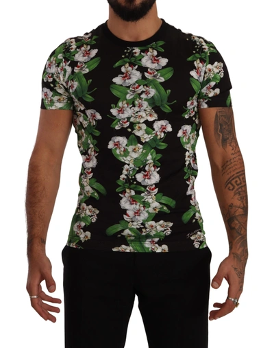 Dolce & Gabbana Black Floral Print Crewneck T-shirt