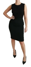 Dolce & Gabbana Elegant Floral Lace Brocade Mini Dress In Black
