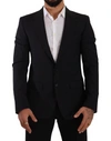 Dolce & Gabbana Black Slim Fit Vest 2 Button Martini Blazer In Black