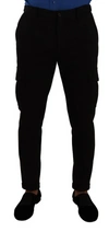 Dolce & Gabbana Black Viscose Skinny Cargo Trouser Pants In Black
