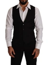 Dolce & Gabbana Black Wool Single Breasted Waistcoat Vest In Black