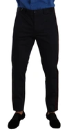 DOLCE & GABBANA DOLCE & GABBANA CHIC SLIM FIT CHINOS PANTS IN MEN'S BLUE