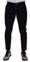 Dolce & Gabbana Black Cotton Stretch Skinny Denim Jeans In Blue