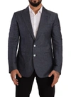 Dolce & Gabbana Blue Linen Cotton Jacket Taormina Blazer In Blue