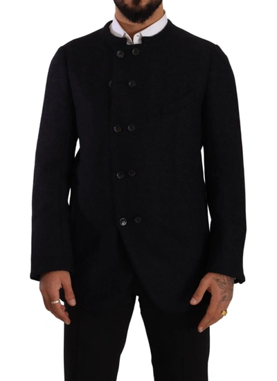 Dolce & Gabbana Gray Alpaca Button Down Men Coat Jacket