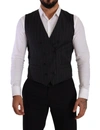 DOLCE & GABBANA DOLCE & GABBANA ELEGANT STRIPED DOUBLE-BREASTED DRESS MEN'S VEST