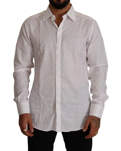 DOLCE & GABBANA DOLCE & GABBANA ELEGANT WHITE COTTON DRESS SHIRT - SLIM MEN'S FIT