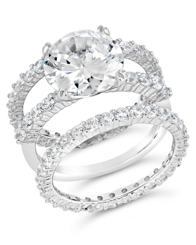 Sterling Forever Sterling Silver Brilliant Engagement Ring Set Of 3