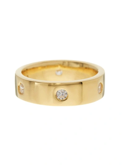 Sterling Forever Gold-tone Classic Station Cz Band Ring