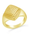 Sterling Forever 14k Plated Quilted Shield Statement Ring In Gold