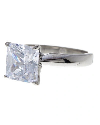 Sterling Forever Shine By  Sterling Silver Princess Cut Cz Solitaire Ring