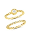 Sterling Forever Beatrice Stacking Ring Set In Gold