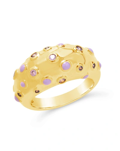 Sterling Forever Emberly Dome Ring In Gold