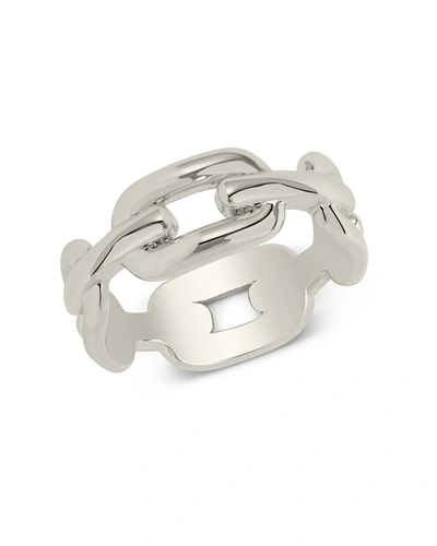 Sterling Forever Scout Chain Ring In Silver