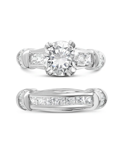 Sterling Forever Sterling Silver Brilliant Cubic Zirconia Band Set Of 2