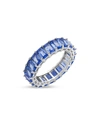 STERLING FOREVER SHINE BY STERLING FOREVER STERLING SILVER RAINBOW CZ BAGUETTE ETERNITY RING