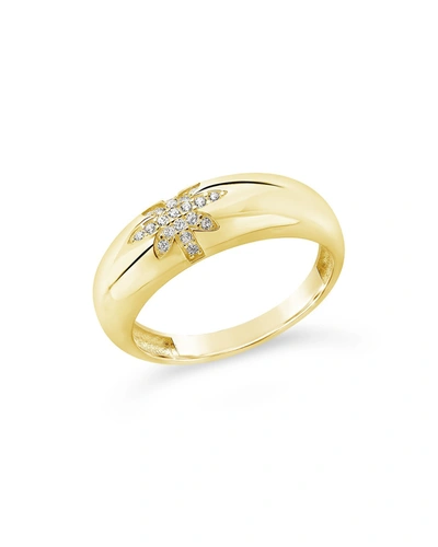Sterling Forever Sterling Silver Cz Burst Band Ring In Gold