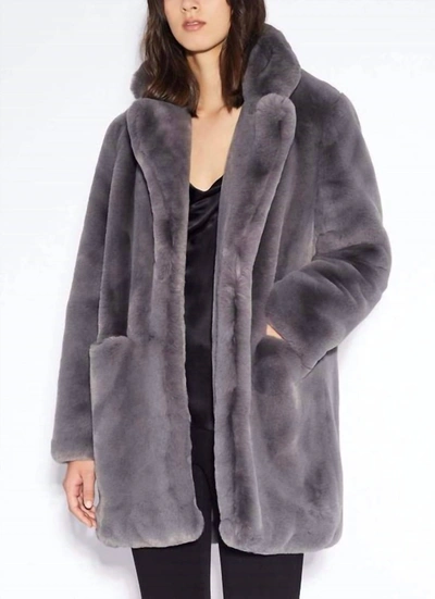 Apparis Sophie Faux Fur Coat In Carbon In Grey