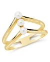 STERLING FOREVER STERLING SILVER TRIPLE PEARL STACK RING