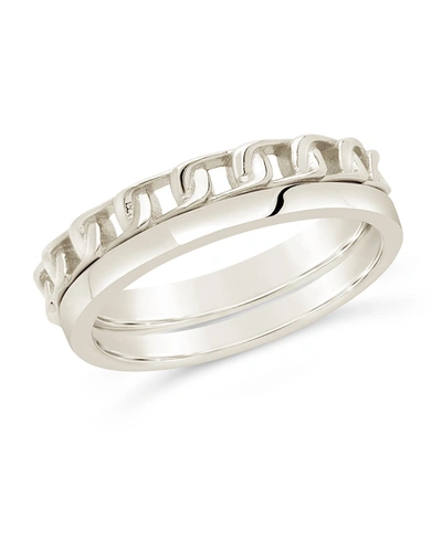 Sterling Forever Sterling Silver Everyday Chain Stacking Ring Set