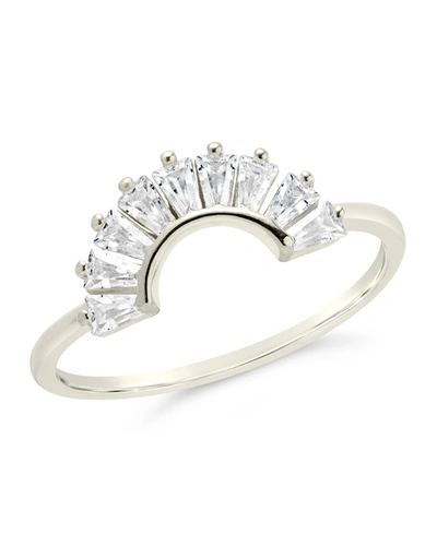 Sterling Forever Cz Dawn Stacking Ring In Silver