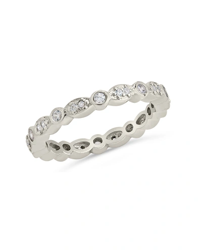 Sterling Forever Sterling Silver Cz Bezel Band Ring