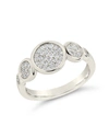 Sterling Forever Amy Pave Disc Graduated Ring In Grey