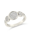 Sterling Forever Amy Pave Disc Graduated Ring In Silver