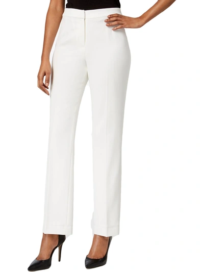 Kasper Straight-leg Modern Crepe Dress Pants In White