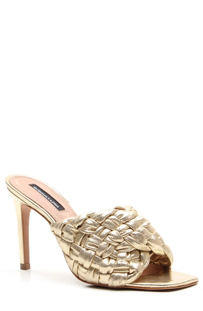 Bcbgmaxazria Barba Platino Leather Stiletto Sandals In Gold