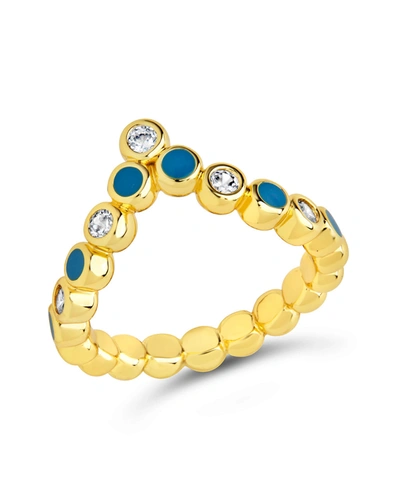Sterling Forever Cubic Zirconia Mylah Ring In Gold-plated