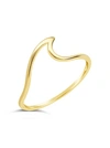Sterling Forever Sterling Silver Wave Ring In Gold